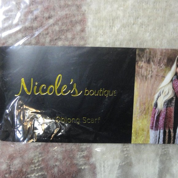 Nichole's boutique Cozy Oblong Fun Colors Scarf~Funky frindge NEW~Soft a… - Picture 2 of 4